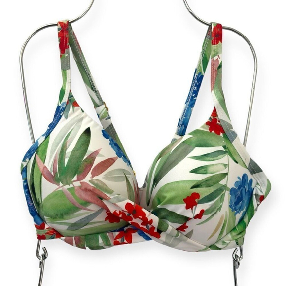 ATHENA Twist Padded Underwire Bikini Top in White Havana NEW - Picture 12 of 12